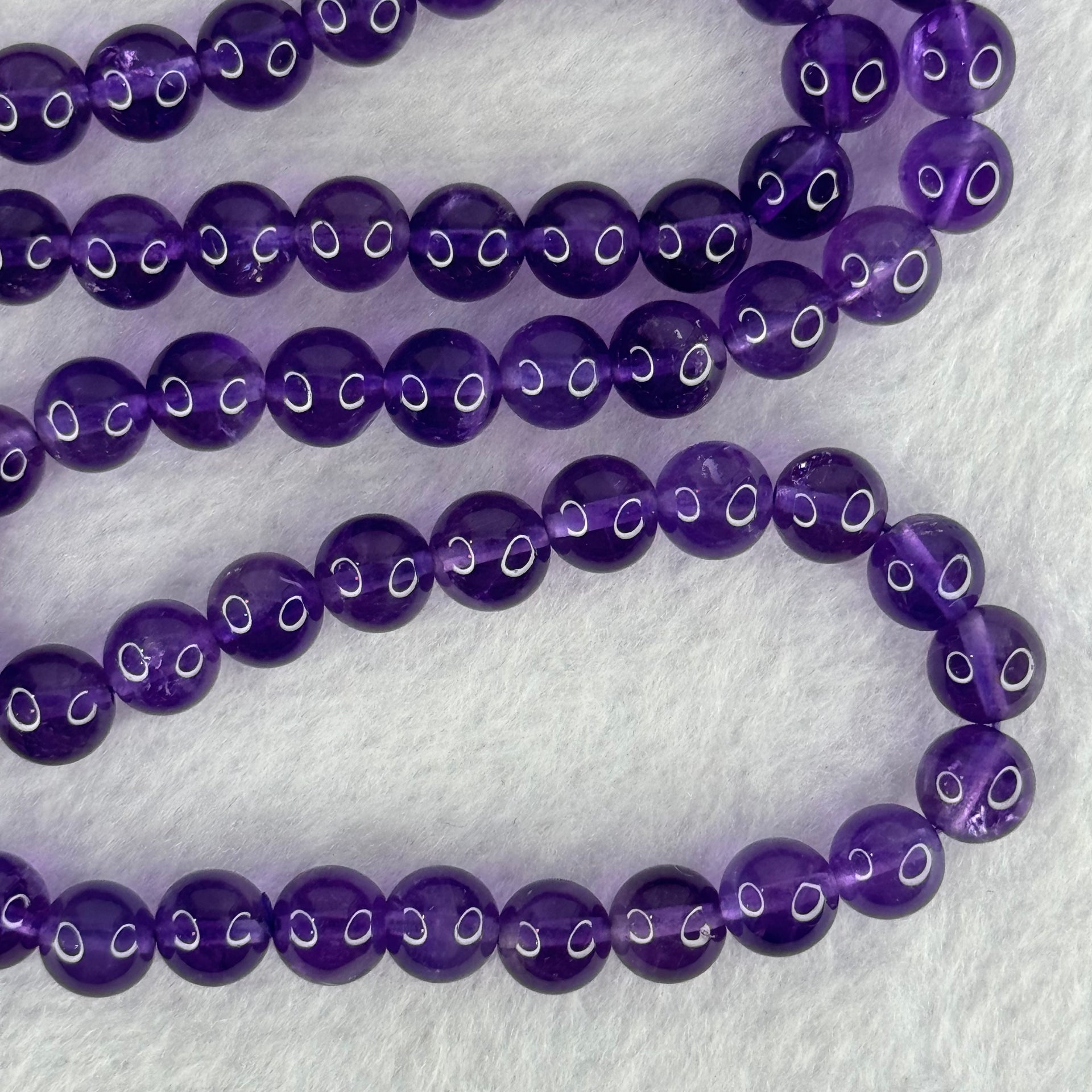 Good Grade Natural Amethyst Necklace 40.44g 52cm 7.3mm 79 Beads - Huangs Jadeite and Jewelry Pte Ltd