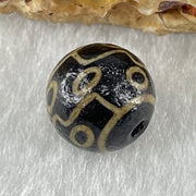 Natural Powerful Tibetan Old Oily Agate 9 Eyes Dzi Bead Heavenly Master (Tian Zhu) 九眼天诛 1.42g 10.0 by 10.3mm - Huangs Jadeite and Jewelry Pte Ltd