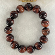 Natural Red Tiger's Eye Quartz Beads Bracelet 59.31g 16.5cm 14.1mm 15 Beads - Huangs Jadeite and Jewelry Pte Ltd