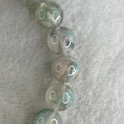 Natural Green with Pinkish Flower Agate Beads Bracelet 30.04g 16.5cm 10.8mm 19 Beads - Huangs Jadeite and Jewelry Pte Ltd