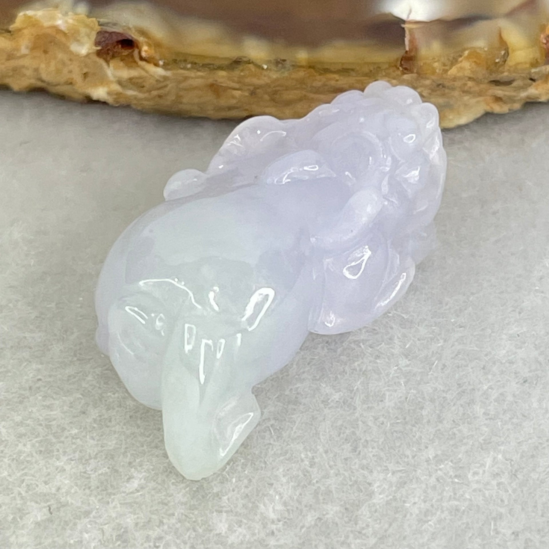 Type A Full Lavender Jadeite Pixiu Pendant Charm 6.44g 25.6 by 12.9 by 10.2mm - Huangs Jadeite and Jewelry Pte Ltd