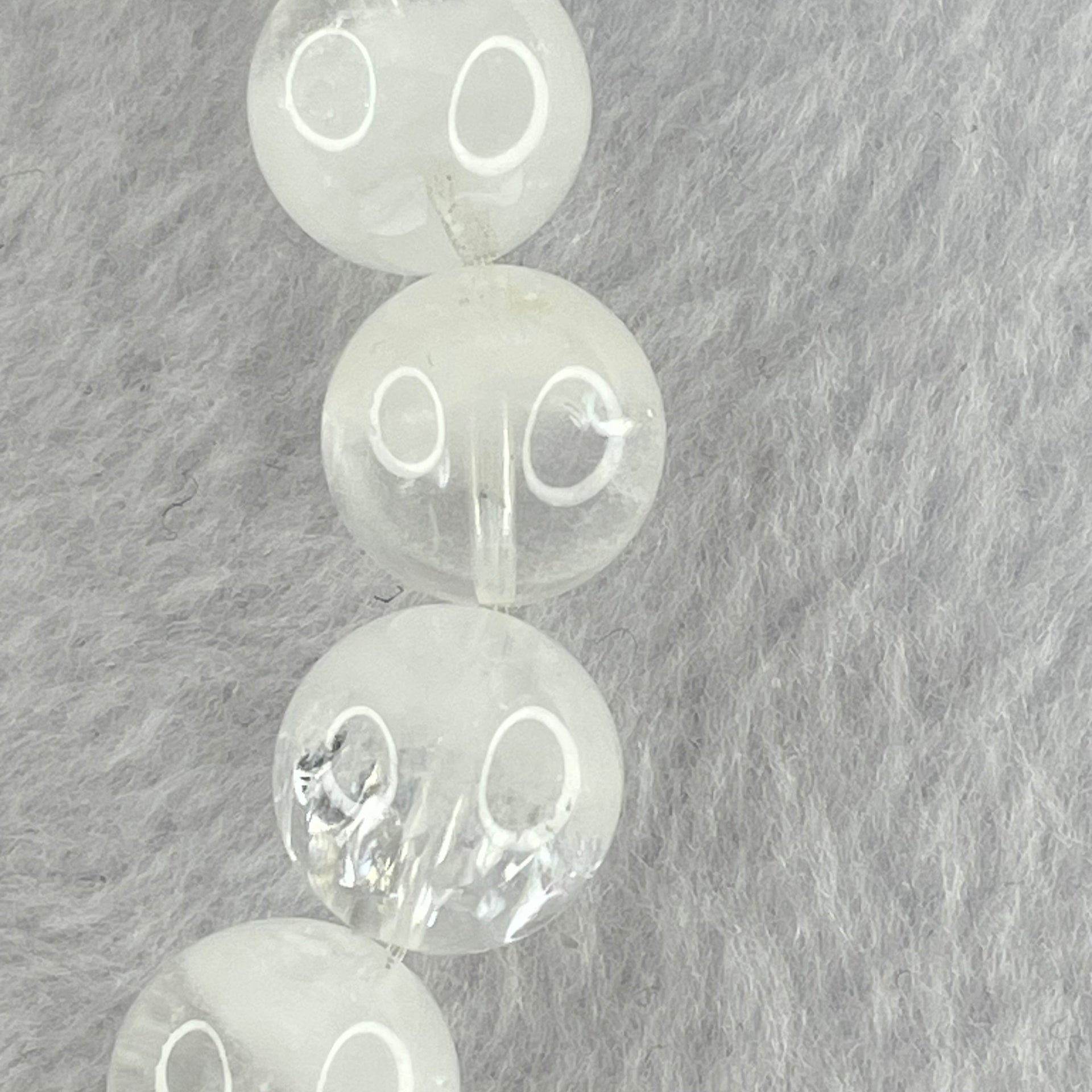 Natural White Phantom Quartz Beads Bracelet 44.82g 12.7mm 17 Beads - Huangs Jadeite and Jewelry Pte Ltd