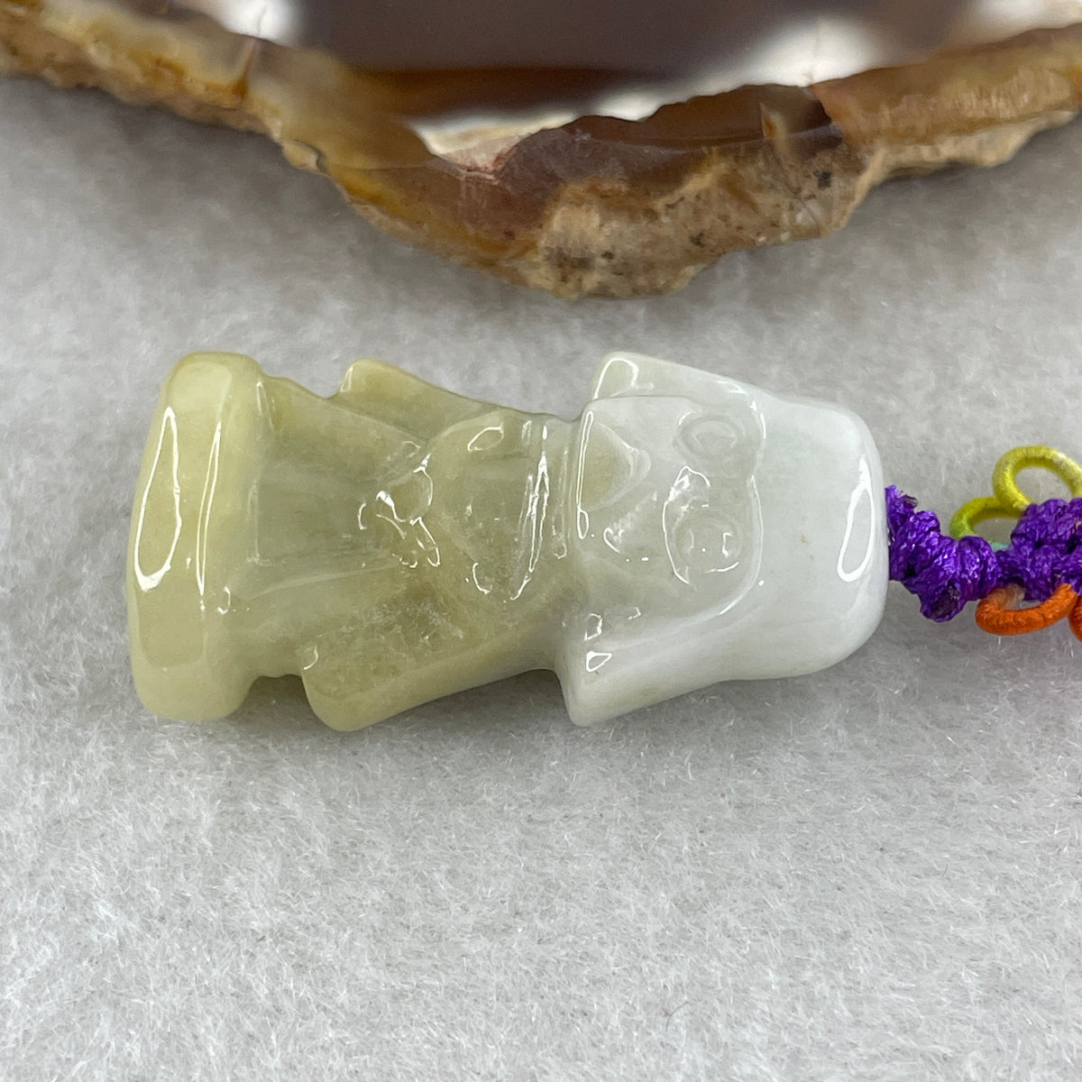 Natural Type A Brownish & Light Green Jadeite Darth Vader Charm | Imperial Galactic Sovereign & Protection (9.58g | 30.3 x 16.5 x 11.1mm) - Huangs Jadeite and Jewelry Pte Ltd