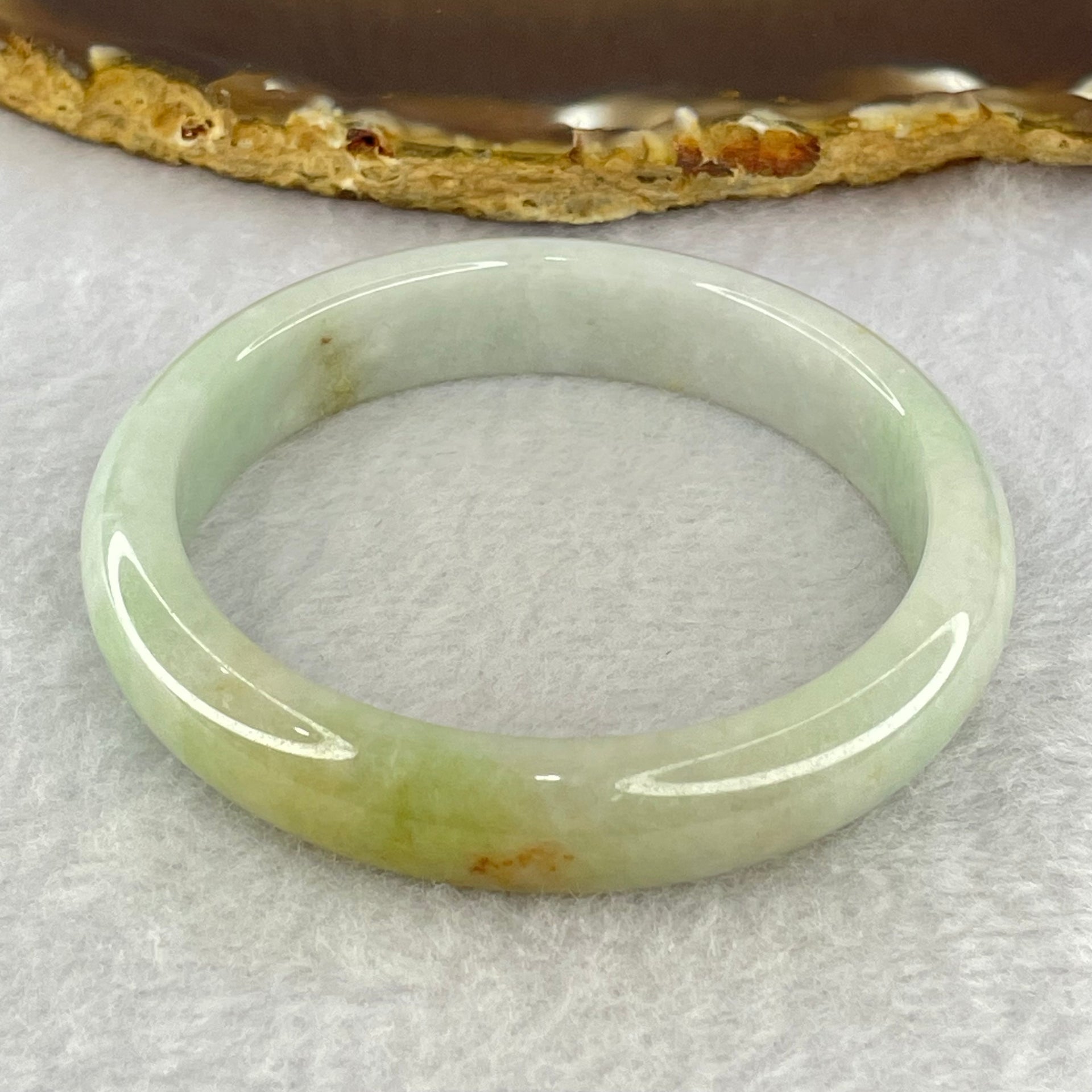 Type A Lavender and Green with Reddish Yellow Jadeite Bangle Internal Diameter 54.7mm 43.06g 12.0 by 7.6mm (Very Slight External Rough) - Huangs Jadeite and Jewelry Pte Ltd