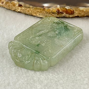 (Pre-Love) Lotus on Water by Yun Long Zi Type A Semi Icy Light Green with Green Piao Hua Jadeite Arona Fish with Bat and Coins 30.46g 48.9 by 31.6 by 7.9mm with Full Original Box Set - Huangs Jadeite and Jewelry Pte Ltd