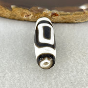 Natural Powerful Tibetan Old Oily Agate 2 Eyed Bead Heavenly Master (Tian Zhu) 7.94g 39.3 by 11.6mm - Huangs Jadeite and Jewelry Pte Ltd