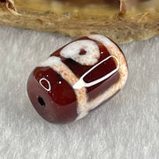 Natural Powerful Tibetan Old Oily Agate 2 Eyes Dzi Bead Heavenly Master (Tian Zhu) 二眼天诛 2.46g 14.0 by 10.2mm - Huangs Jadeite and Jewelry Pte Ltd