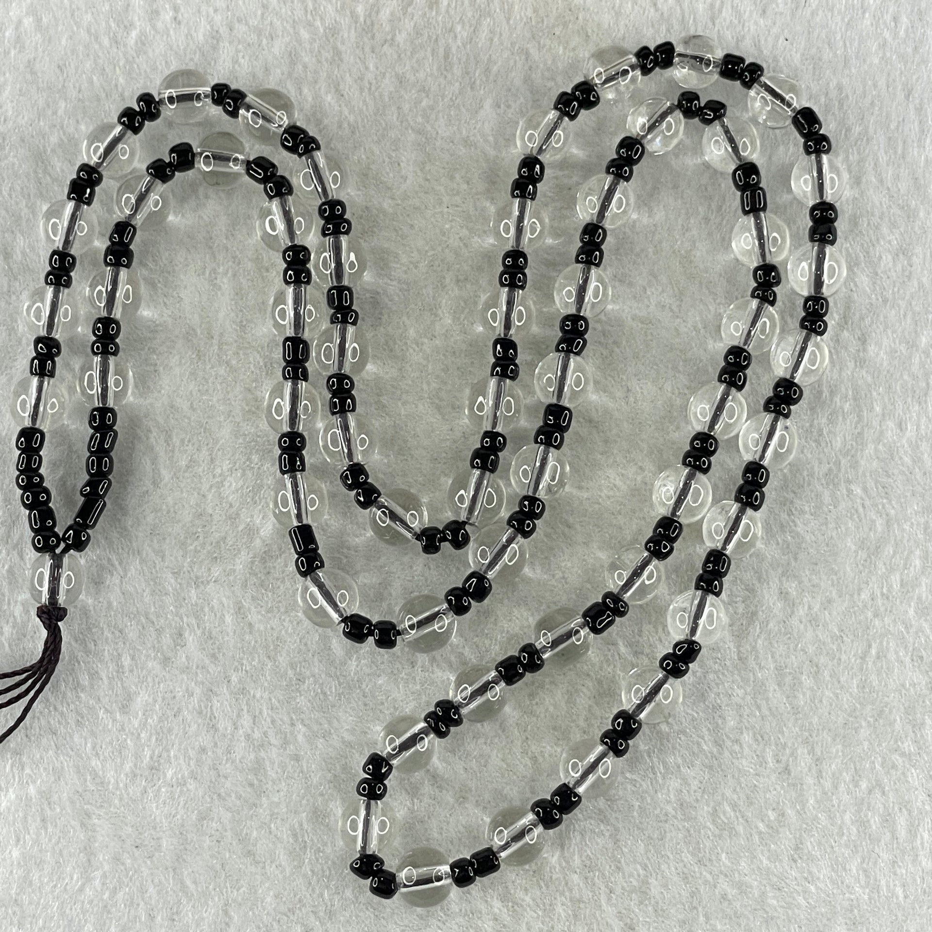 Clear Liuli Beads Necklace 20.05g 58cm 6.2mm 56Beads - Huangs Jadeite and Jewelry Pte Ltd