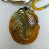 Grandmaster Certified Type A Reddish Brown and Green Jadeite Dragon Carp Pendent 鱼化龙牌 33.99g 52.5 by 44.3 by 7.4mm - Huangs Jadeite and Jewelry Pte Ltd