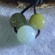 Type A Light Blueish Green 14.7mm and Brown 13.7mm Jadeite Beads Necklace 15.66g - Huangs Jadeite and Jewelry Pte Ltd