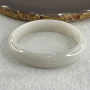 Certified Type A White to Colorless Jadeite Oval Bangle Internal Diameter 53.4mm 40.46g 12.6 by 7.0mm ( Slight Internal Lines ) - Huangs Jadeite and Jewelry Pte Ltd
