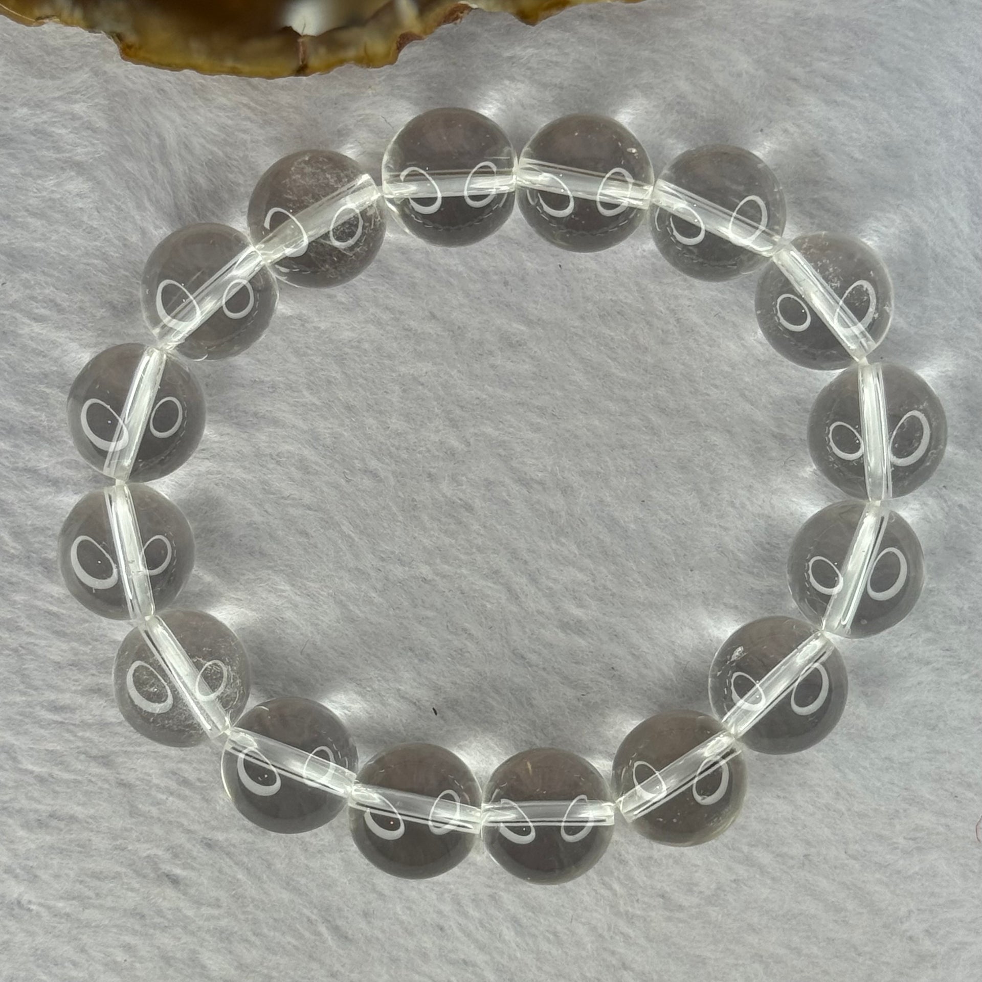 Natural Clear Quartz Beads Bracelet 天然白水晶手链 46.10g 17.5cm 12.9mm 16 Beads - Huangs Jadeite and Jewelry Pte Ltd