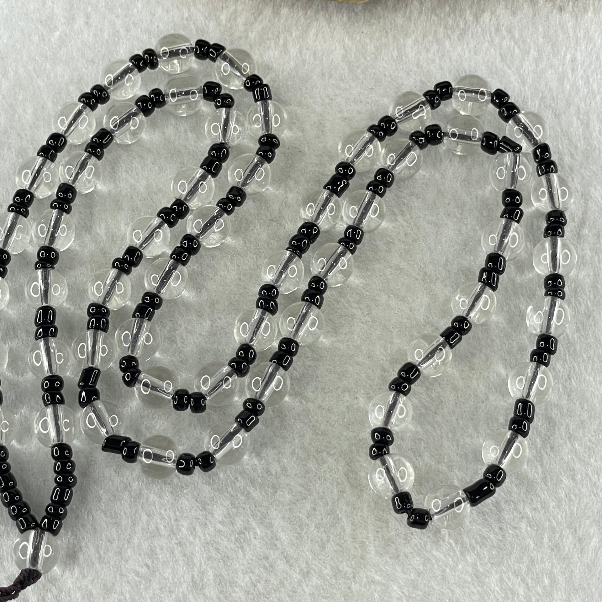 Clear Liuli Beads Necklace 20.48g 58cm 6.2mm 57Beads - Huangs Jadeite and Jewelry Pte Ltd