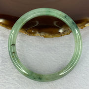 Type A Green Piao Hua Jadeite Bangle Internal Diameter 54.3mm 35.82g 9.9 by 7.5mm (Slight External Line) - Huangs Jadeite and Jewelry Pte Ltd