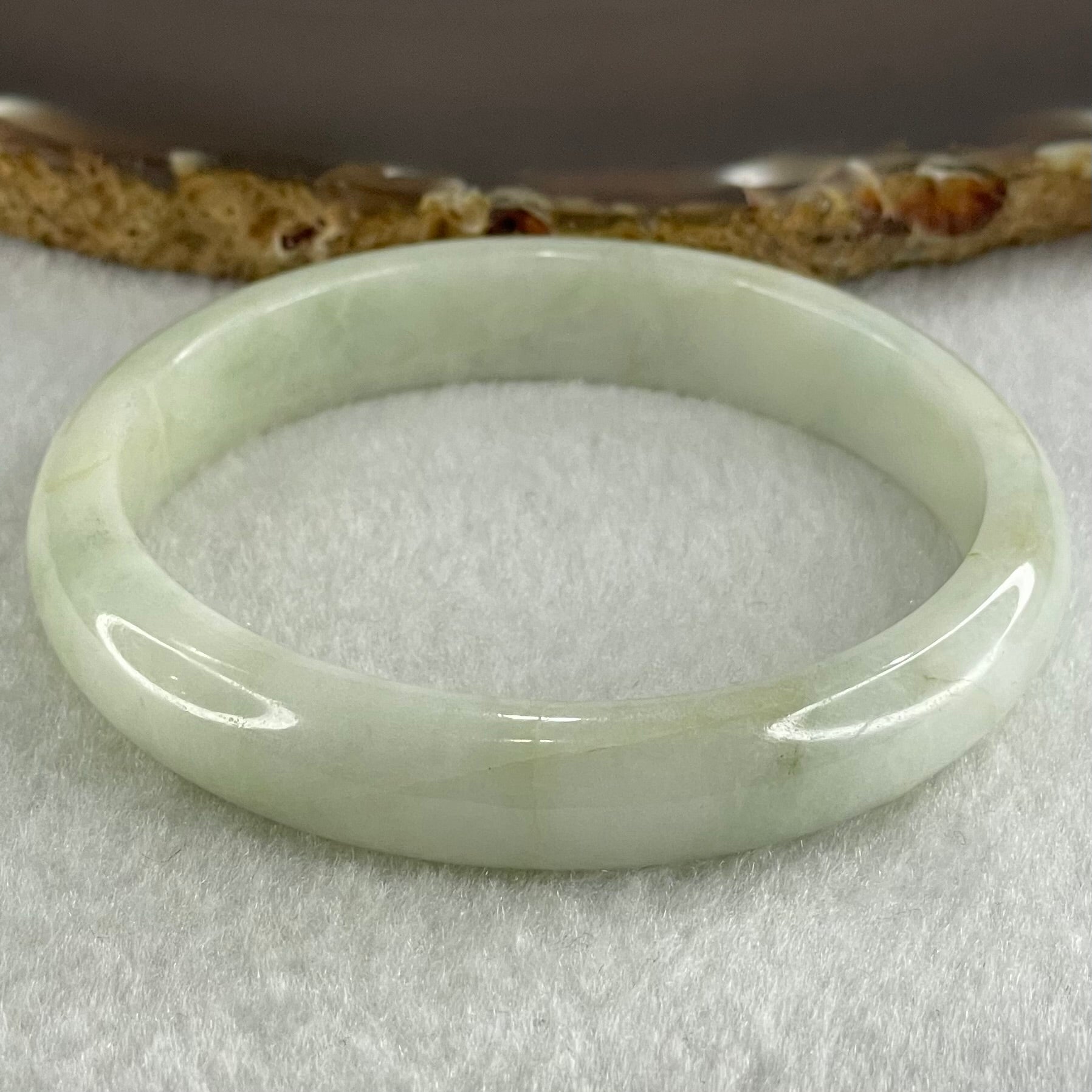 Type A Light Green Lavender Jadeite Bangle 36.61g Internal Diameter 56.5mm 11.0 by 6.4mm (External and Internal Lines) - Huangs Jadeite and Jewelry Pte Ltd