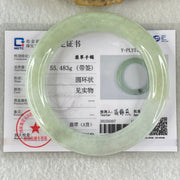 Type A Light Green Jadeite Bangle Internal Diameter 53.2mm 55.483g 10.1 by 10.4mm (Close to Perfect) - Huangs Jadeite and Jewelry Pte Ltd