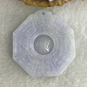 Certified Natural Type A Lavender with Green Spot Jadeite Tai Chi Bagua Pendant 26.65g 43.2 by 40.2 by 6.5mm - Huangs Jadeite and Jewelry Pte Ltd