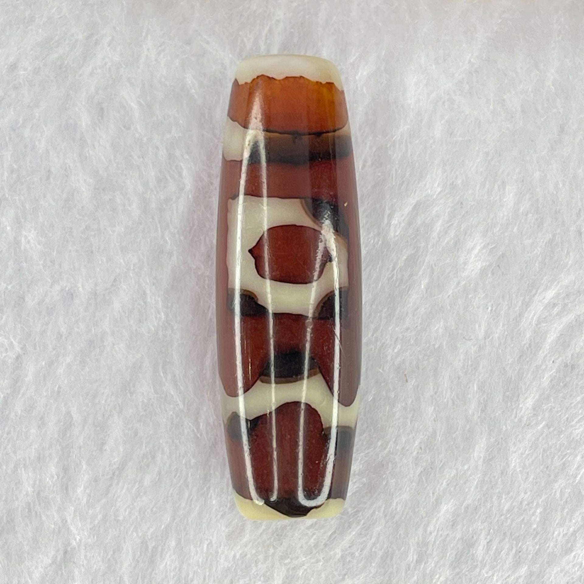 Natural Powerful Tibetan Old Oily Agate Sky Door Serenity 1 Eye Dzi Bead Heavenly Master (Tian Zhu) 一眼天诛 8.72g 37.8 by 11.9mm - Huangs Jadeite and Jewelry Pte Ltd