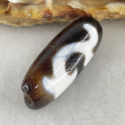 Natural Powerful Tibetan Old Oily Agate Green Tara Dzi Bead Heavenly Master (Tian Zhu) 绿度母天珠 4.78g 28.4 by 10.6mm - Huangs Jadeite and Jewelry Pte Ltd