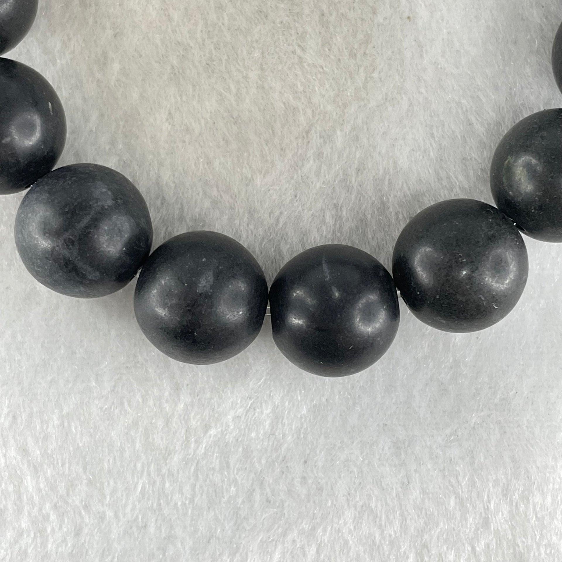 Natural Magnetite Beads Bracelet 63.55g 17cm 13.8mm 16 Beads - Huangs Jadeite and Jewelry Pte Ltd