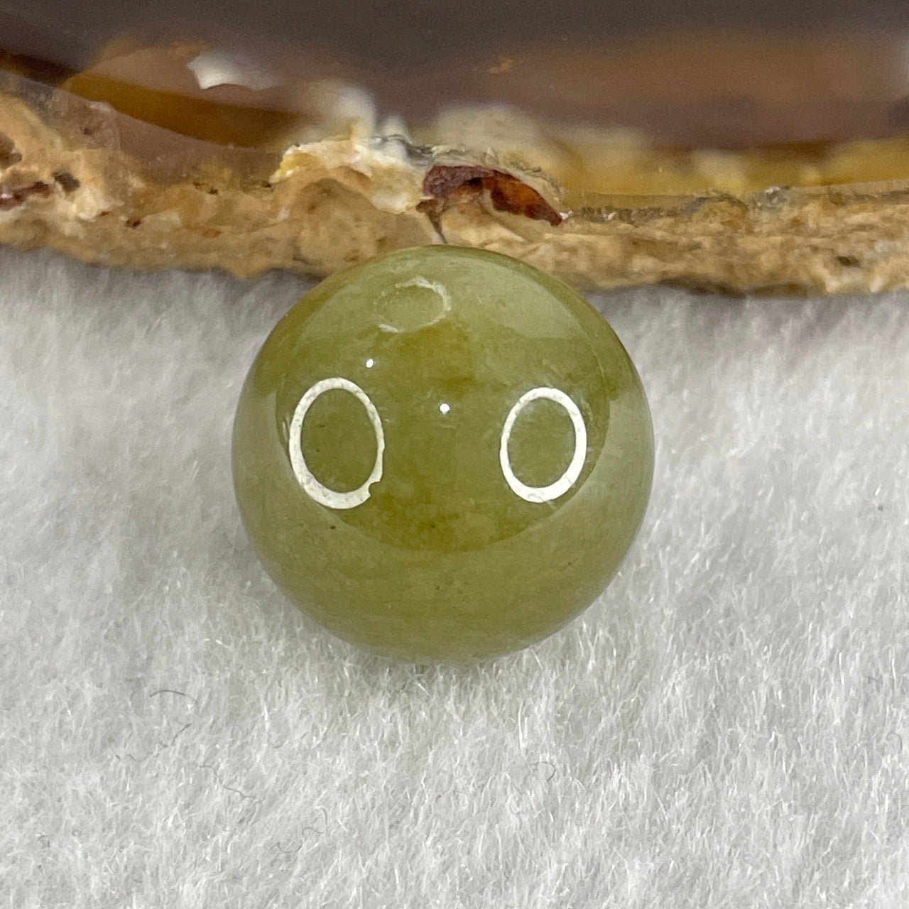 Natural Type A Yellowish Green Jadeite Bead Charm 4.15g 13.9mm - Huangs Jadeite and Jewelry Pte Ltd