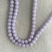 Good Grade Type A Full Lavender Jadeite Beads Necklace 44.65g 64cm 6.1mm 108 Beads - Huangs Jadeite and Jewelry Pte Ltd