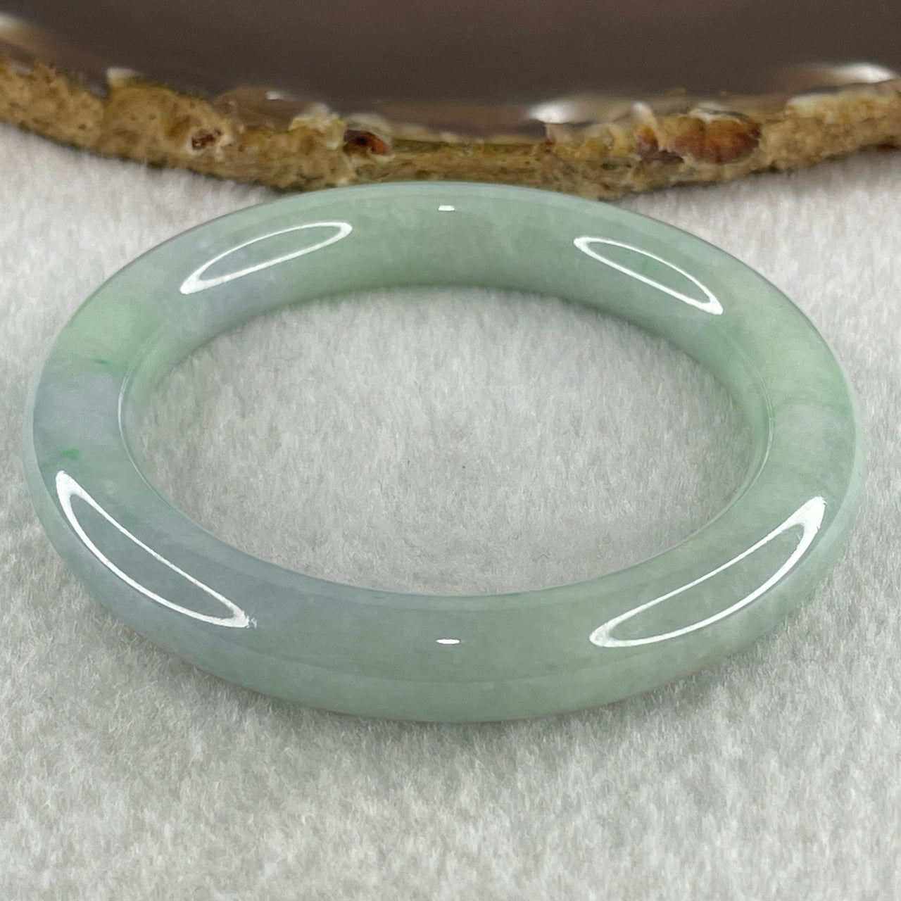 Type A Natural Light Green with Lavender Jadeite Bangle 43.74g Inner Diameter 51.0mm 9.5 by 9.5mm (Internal Lines) - Huangs Jadeite and Jewelry Pte Ltd
