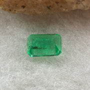Natural Colombia Vivid Green Emerald (Beryl) Cut-Cornered Rectangular Step cut 0.44ct 5.4 by 3.9 by 2.6mm - Huangs Jadeite and Jewelry Pte Ltd