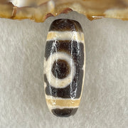 Natural Powerful Tibetan Old Oily Agate 2 Eyes Dzi Bead Heavenly Master (Tian Zhu) 二眼天诛 5.74g 27.3 by 11.6mm - Huangs Jadeite and Jewelry Pte Ltd