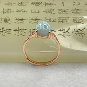 Natural Larimar in S925 Silver Rose Gold Color Ring (Adjustable Size) 2.36g 10.1 by 7.8 by 5.0mm - Huangs Jadeite and Jewelry Pte Ltd