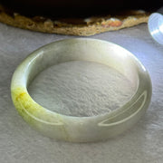 Type A Lavender with Green Patches Jadeite Bangle 56.41g Internal Diameter 55.7mm 13.6 by 8.3mm (Internal Lines) - Huangs Jadeite and Jewelry Pte Ltd