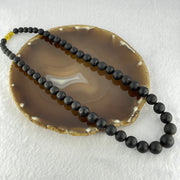 Natural Black Amber Beads Bracelet 天然大黑天翁琥珀项链 31.58g 30cm  7.1 - 14.9mm 51 Beads - Huangs Jadeite and Jewelry Pte Ltd