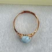 Natural Larimar in S925 Silver Rose Gold Color Ring (Adjustable Size) 1.81g 9.9 by 8.0 by 5.0mm - Huangs Jadeite and Jewelry Pte Ltd