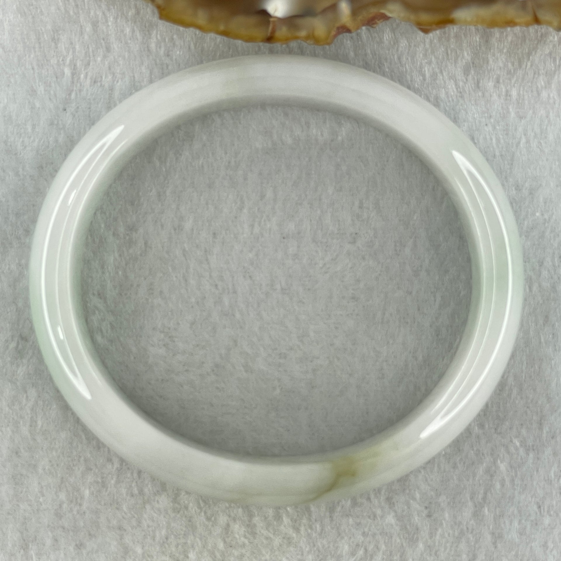 Natural Type A Faint Green Faint Lavender Jadeite Oval Bangle 39.13g Inner Diameter 54.4mm 12.5 by 6.5mm (Very Very Slight Internal Lines) - Huangs Jadeite and Jewelry Pte Ltd
