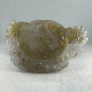 Natural White Agate with Amethyst 3 Legged Toast Display 904.3 140.0 by 91.0 by 94.0mm - Huangs Jadeite and Jewelry Pte Ltd