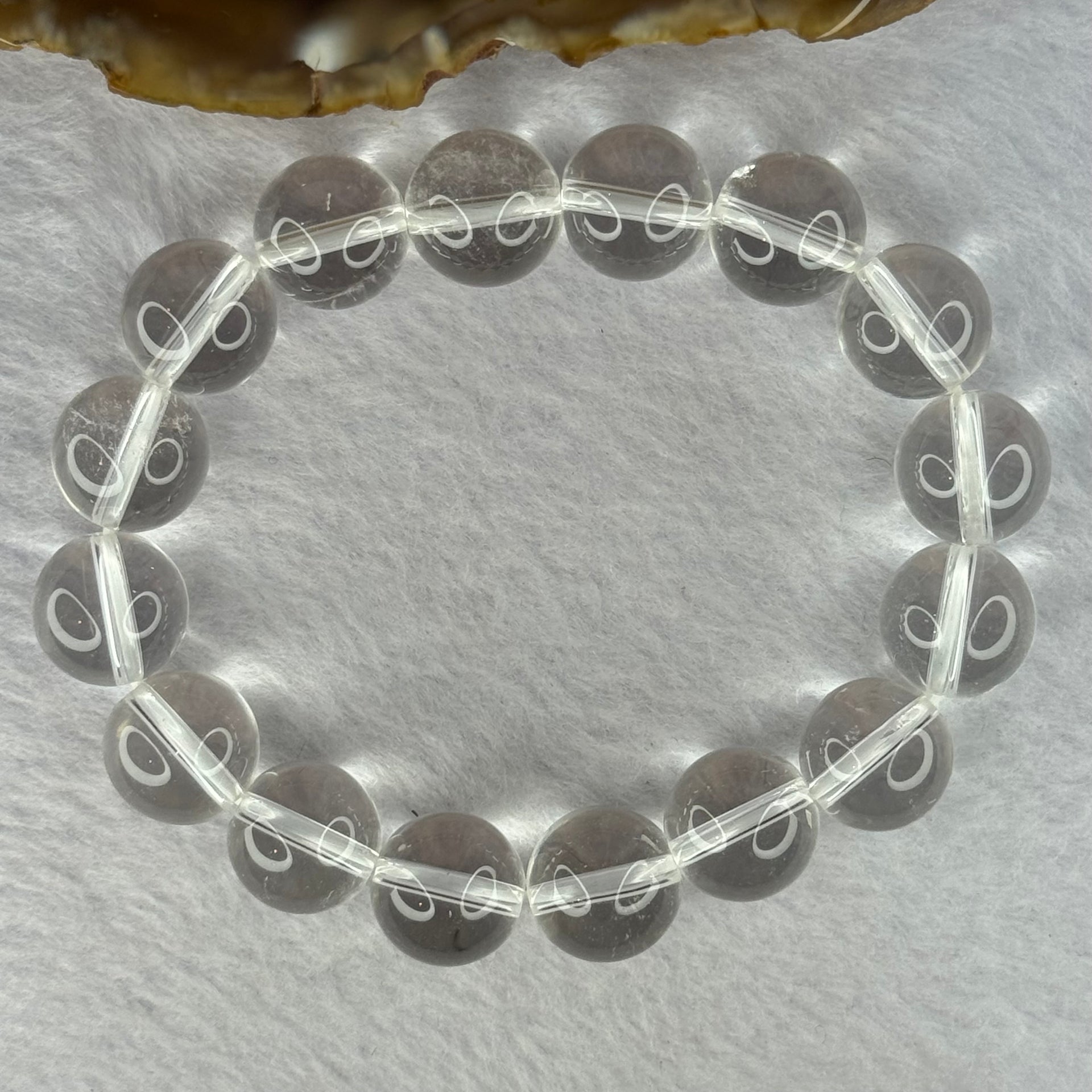 Natural Clear Quartz Beads Bracelet 天然白水晶手链 45.88g 17.5cm 12.9mm 16 Beads - Huangs Jadeite and Jewelry Pte Ltd
