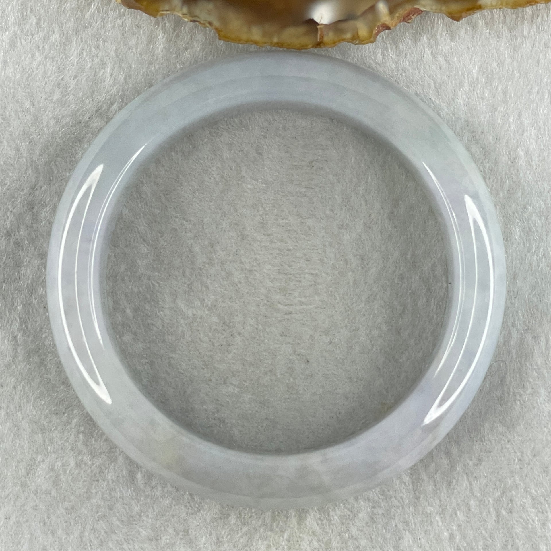 Type A Natural Light Lavender Light Green Jadeite Bangle 60.90g Inner Diameter 52.4mm 14.2 by 8.7mm (Close to Perfects) - Huangs Jadeite and Jewelry Pte Ltd