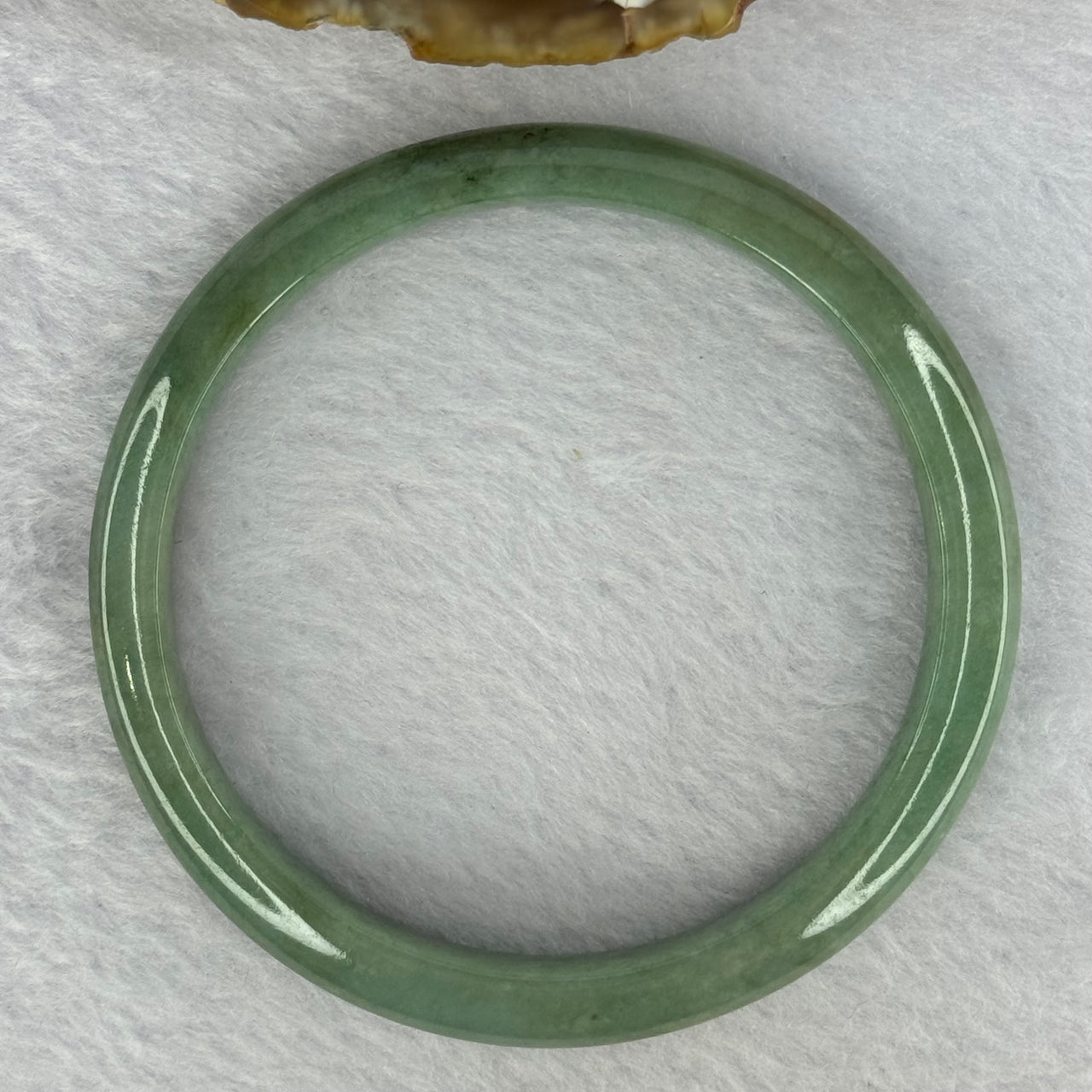 Type A Green and Dark Brown Patch Jadeite Bangle 33.95g Internal 59.3mm 9.1 by 7.1mm - Huangs Jadeite and Jewelry Pte Ltd