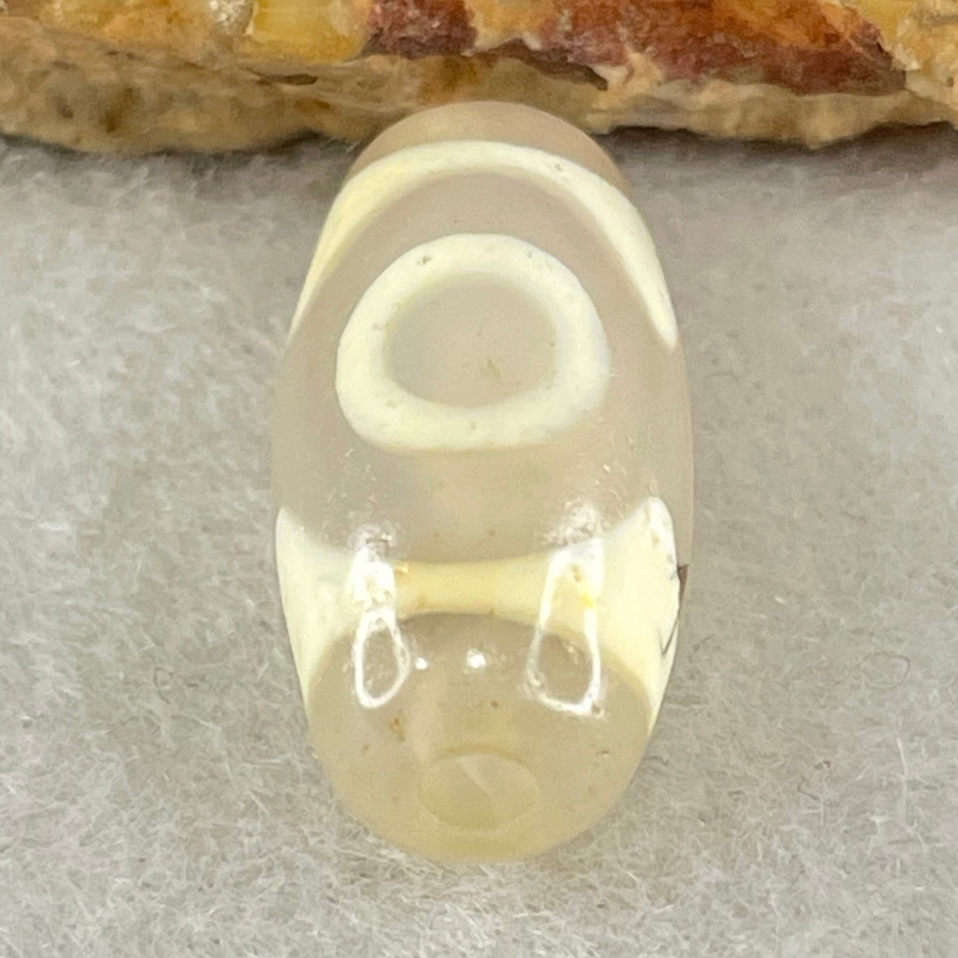 Natural Powerful Tibetan Old Oily Agate 3 Eyes Dzi Bead Heavenly Master (Tian Zhu) 三眼天诛 2.80g 20.1 by 9.9mm - Huangs Jadeite and Jewelry Pte Ltd