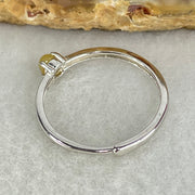 Type A Brown Cabochon Jadeite in S925 Sliver Ring (Adjustable Size) 0.87g 3.3 by 2.5mm - Huangs Jadeite and Jewelry Pte Ltd