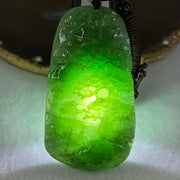 Type A Green Jadeite Double Sided Shan Shui with Double Gui Ren Benefactor Pendant 64.09g 75.6 by 42.6 by 11.2mm - Huangs Jadeite and Jewelry Pte Ltd