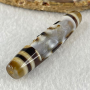 Natural Powerful Tibetan Old Oily Agate 6 Eyes with Zha Ji La Mu Female Cai Shen Carvings Dzi Bead Heavenly Master (Tian Zhu) 三眼扎基拉姆女财神天珠 13.25g 57.8 by 12.7mm - Huangs Jadeite and Jewelry Pte Ltd