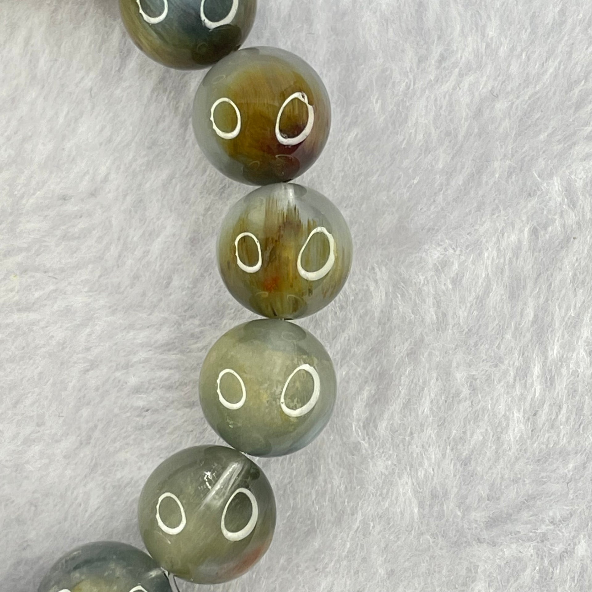 Good Grade Natural Blue Rutilated Quartz Bracelet 43.79g 18cm 12.6mm 17 Beads - Huangs Jadeite and Jewelry Pte Ltd