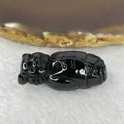 Type A Opaque Black Omphasite Jadeite Tiger Pendant A货墨翠老虎牌 18.92g 38.3 by 18.3 by 14.7mm - Huangs Jadeite and Jewelry Pte Ltd