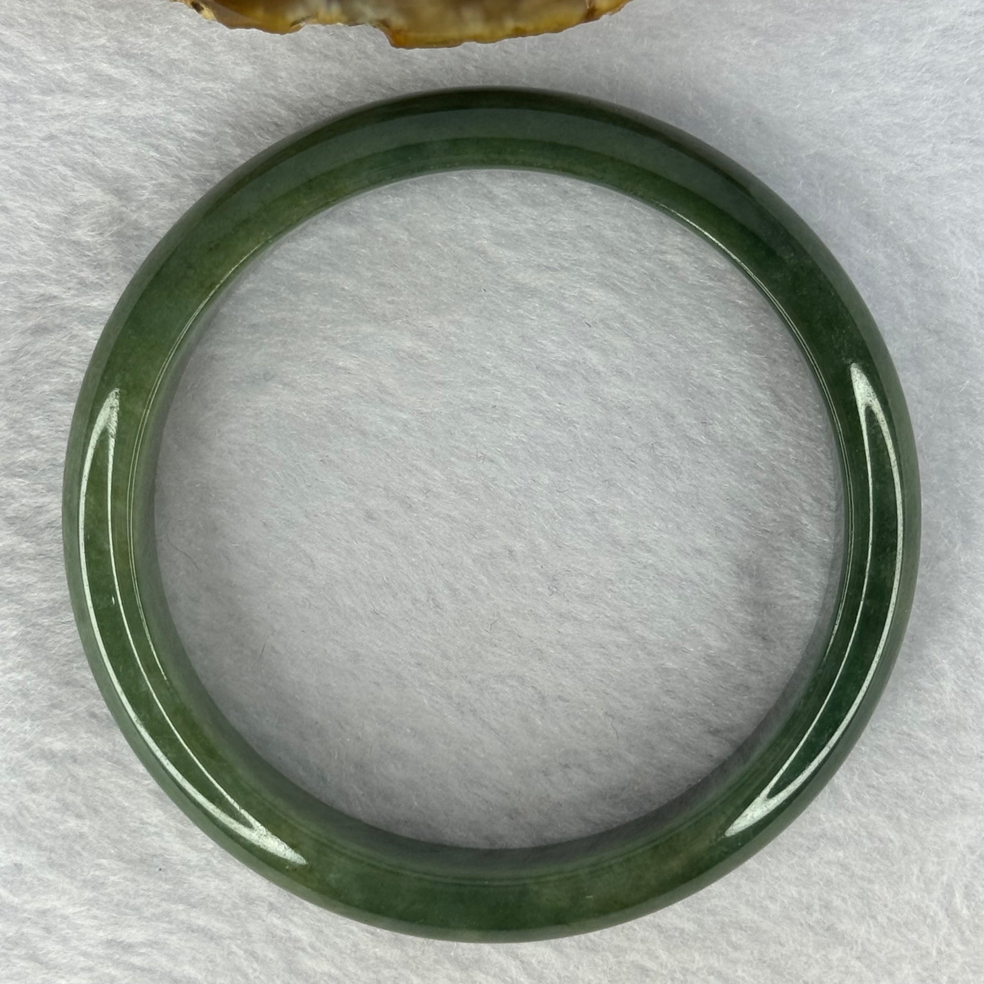 Type A Full Green Jadeite Bangle Internal Diameter 57.7mm 47.69g 12.5 by 7.5mm (Close to Perfect) - Huangs Jadeite and Jewelry Pte Ltd