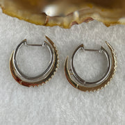 Natural Diamonds in 18K Rose and White Gold Earrings D0.15ct Total 4.2g - Huangs Jadeite and Jewelry Pte Ltd