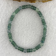 Natural Type A Semi Icy Blueish Green Jadeite Donut Beads Bracelet 8.59g 15cm 5.0mm 56Beads - Huangs Jadeite and Jewelry Pte Ltd
