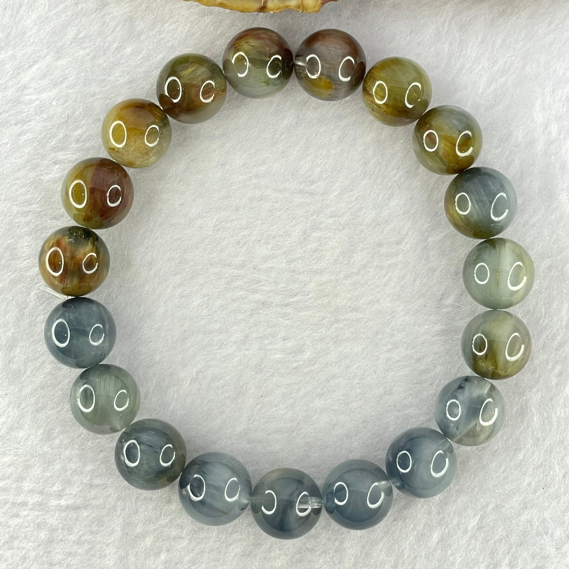 Good Grade Natural Blue Rutilated Quartz Bracelet 32.71g 17.5cm 11.0mm 19 Beads - Huangs Jadeite and Jewelry Pte Ltd