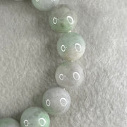 Type A Light Green with Slight Light Lavender Jadeite Beads Bracelet 47.81g 15cm 12.2mm 16 Beads - Huangs Jadeite and Jewelry Pte Ltd