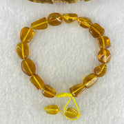 Natural Yellow Amber Fragments Bracelet 11.18g 18cm 15.4 by 10.2 by 8.1mm 15pcs - Huangs Jadeite and Jewelry Pte Ltd